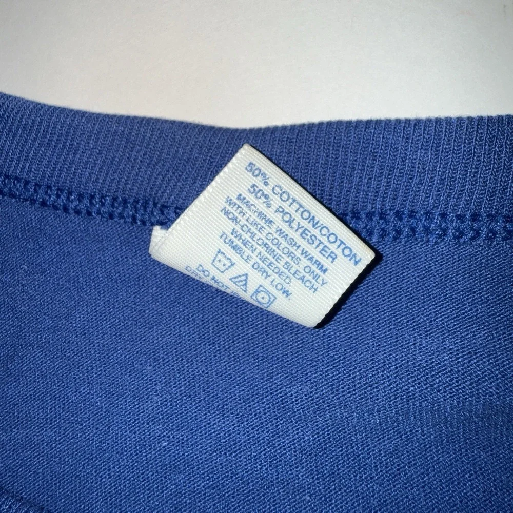 Vintage Russell Athletic Chicago Cubs T Shirt Large Blue NuBlend MLB 90s Double - Picture 4 of 10